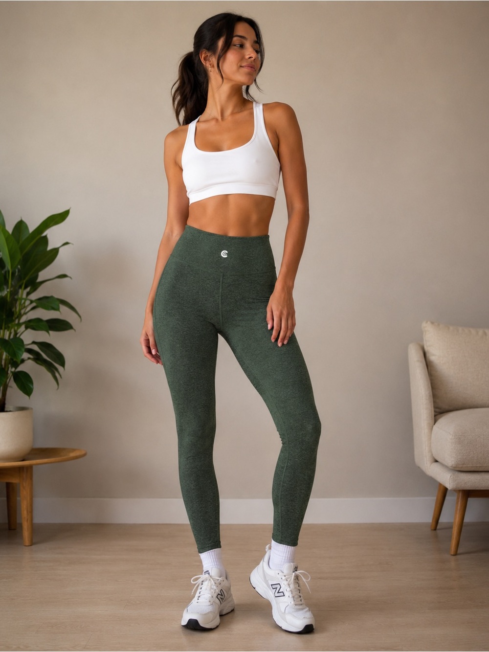 Johnny Was EASE SPACE DYE  Green Legging High Waist Women Sz XS